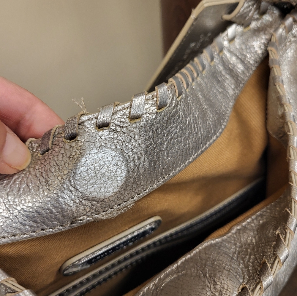 Ralph Lauren Metallic Gold Braided Shoulder Bag with Tassel - Picture 10 of 11